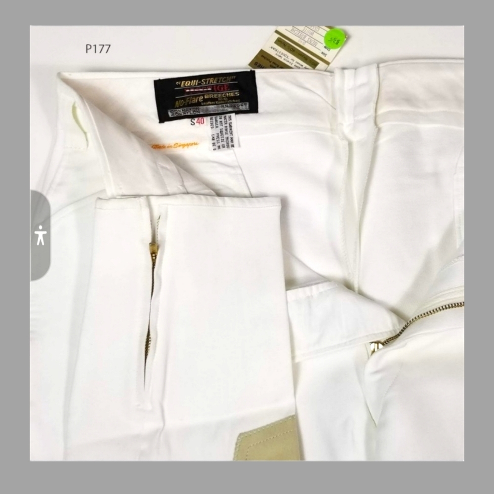 P177  MENS Prestige Riding pants WHITE - Picture 7 of 7